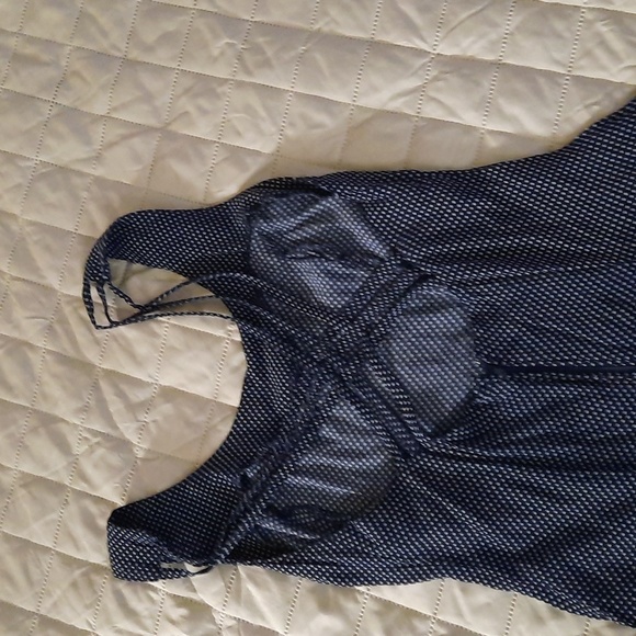 Navy blue polka dot sundress - Picture 2 of 3